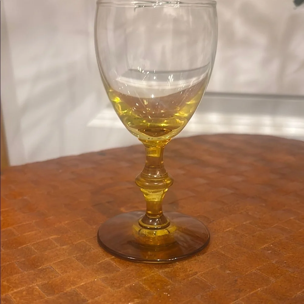 Libbey GEORGIAN FOREVER AMBER Golden Honey Footed Cordial Port Wine Glass Ombre
